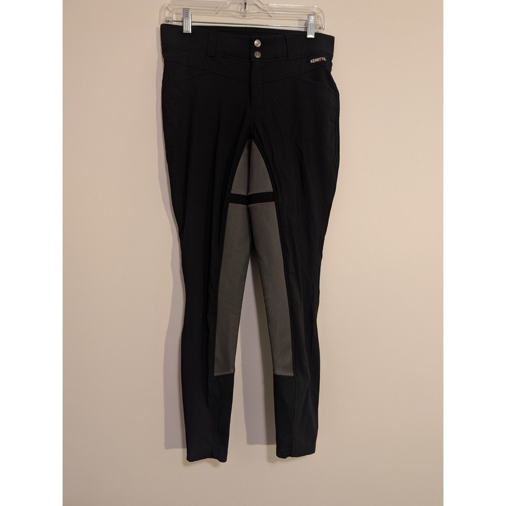 Kerrits Crossover Full Seat Riding Breech Pants Black Womans Medium Equestrian